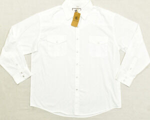 Coevals Club Mens XL White Western Snap Button Down Shirt Long Sleeve Poly NEW